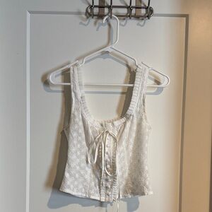 Princess Polly White Lace-Up Blouse